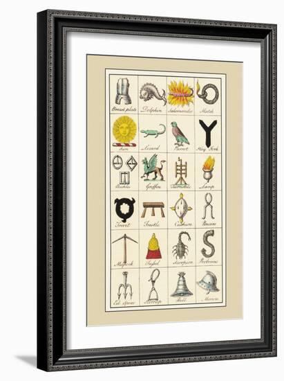 Heraldic Symbols: Breast Plate and Dolphin-Hugh Clark-Framed Art Print