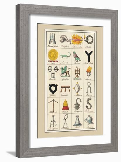 Heraldic Symbols: Breast Plate and Dolphin-Hugh Clark-Framed Art Print