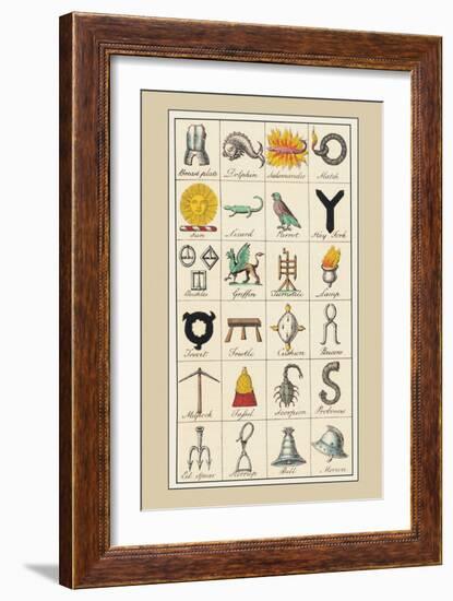 Heraldic Symbols: Breast Plate and Dolphin-Hugh Clark-Framed Art Print