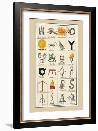 Heraldic Symbols: Breast Plate and Dolphin-Hugh Clark-Framed Art Print