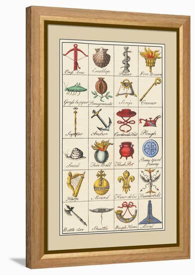 Heraldic Symbols: Crossbow and Escallop-Hugh Clark-Framed Stretched Canvas