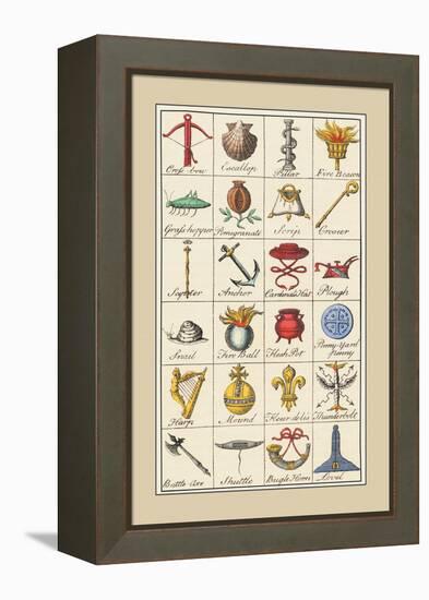 Heraldic Symbols: Crossbow and Escallop-Hugh Clark-Framed Stretched Canvas