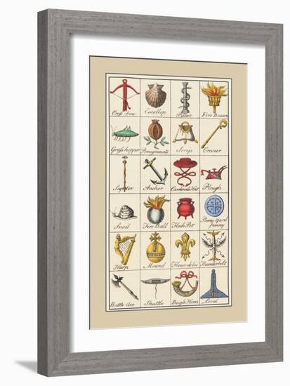 Heraldic Symbols: Crossbow and Escallop-Hugh Clark-Framed Art Print