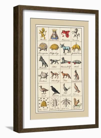 Heraldic Symbols: Mortne and Maiden's Head-Hugh Clark-Framed Art Print