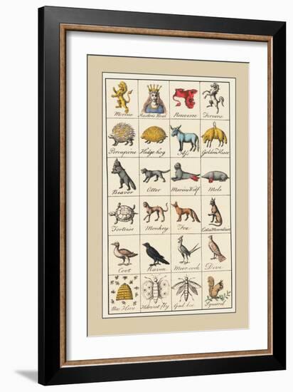 Heraldic Symbols: Mortne and Maiden's Head-Hugh Clark-Framed Art Print