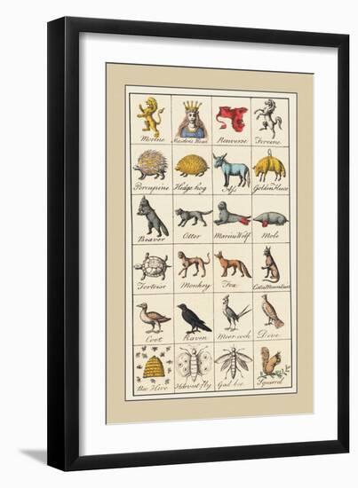 Heraldic Symbols: Mortne and Maiden's Head-Hugh Clark-Framed Art Print