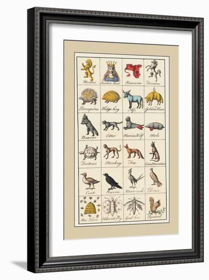 Heraldic Symbols: Mortne and Maiden's Head-Hugh Clark-Framed Art Print