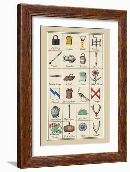 Heraldic Symbols: Padlock and Copper-Hugh Clark-Framed Art Print