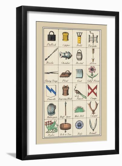 Heraldic Symbols: Padlock and Copper-Hugh Clark-Framed Art Print