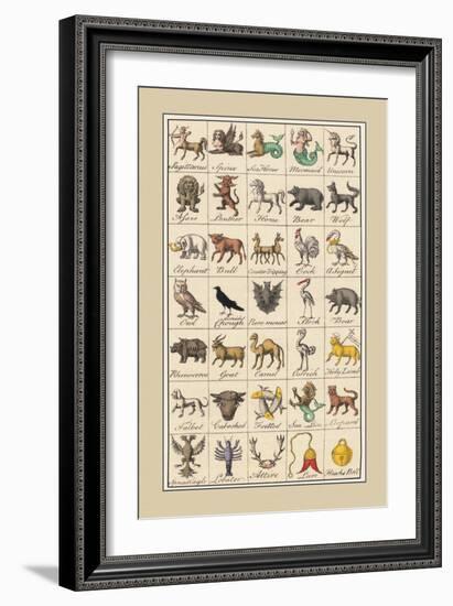 Heraldic Symbols: Sagittarius and Spinx-Hugh Clark-Framed Art Print