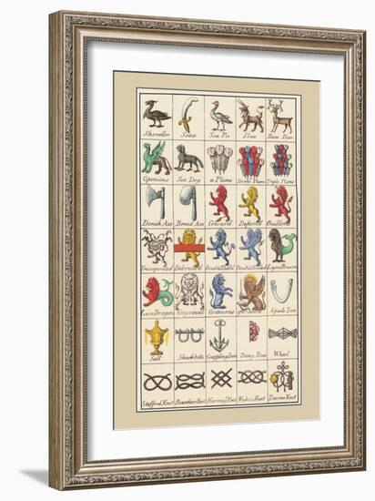 Heraldic Symbols: Shoveller and Seax-Hugh Clark-Framed Art Print