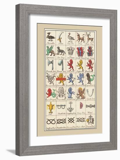 Heraldic Symbols: Shoveller and Seax-Hugh Clark-Framed Art Print