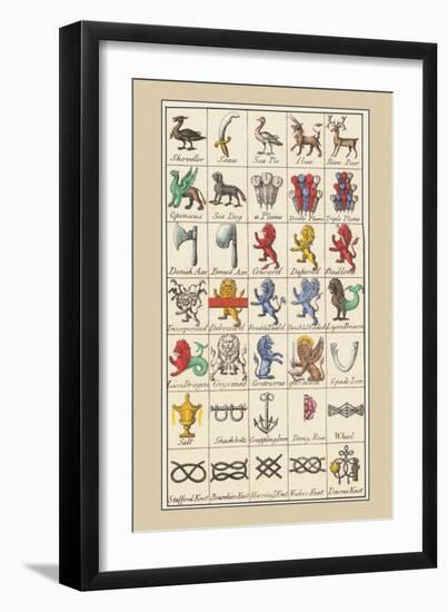 Heraldic Symbols: Shoveller and Seax-Hugh Clark-Framed Art Print