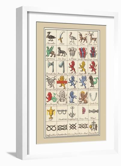 Heraldic Symbols: Shoveller and Seax-Hugh Clark-Framed Art Print