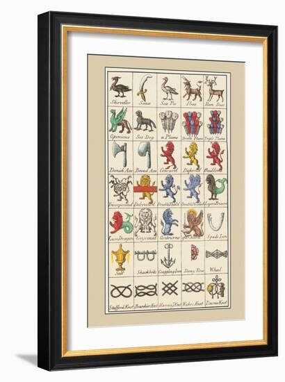 Heraldic Symbols: Shoveller and Seax-Hugh Clark-Framed Art Print