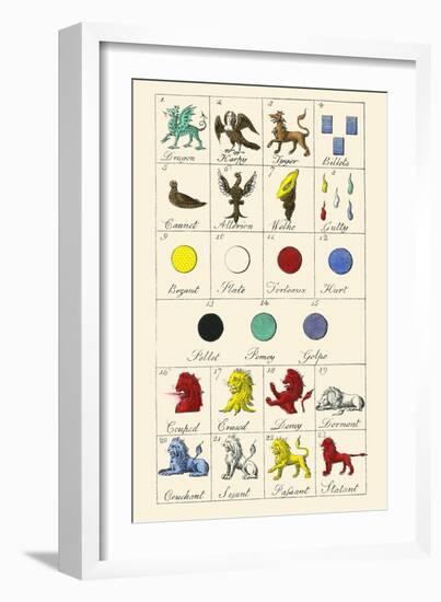 Heraldry - Charges-Hugh Clark-Framed Art Print