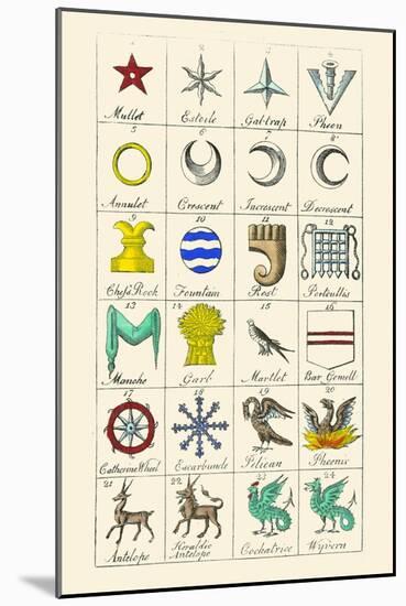 Heraldry - Charges-Hugh Clark-Mounted Art Print