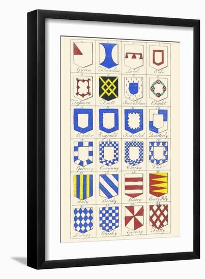 Heraldry Sub-Ordinaries-Hugh Clark-Framed Art Print