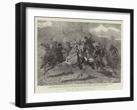 Herati Horsemen Playing the Baz Gadeh Bazi or Goat-Neck Game-null-Framed Giclee Print