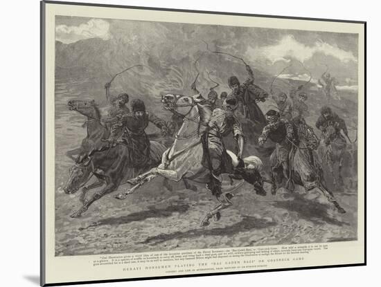 Herati Horsemen Playing the Baz Gadeh Bazi or Goat-Neck Game-null-Mounted Giclee Print