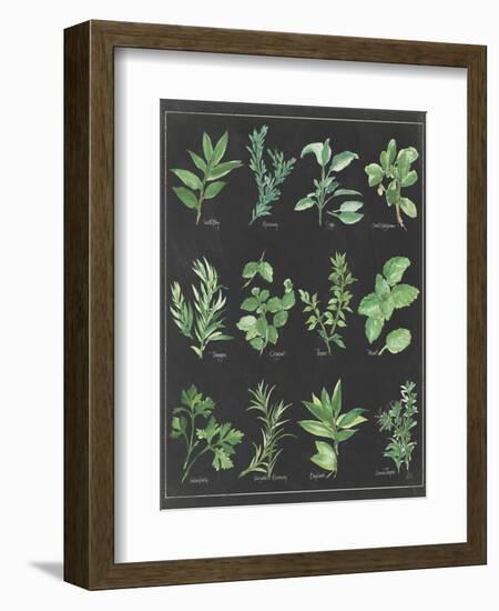 Herb Chart on Black White Border-null-Framed Art Print