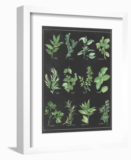 Herb Chart on Black White Border-null-Framed Premium Giclee Print