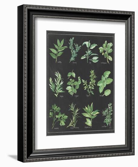 Herb Chart on Black White Border-null-Framed Premium Giclee Print