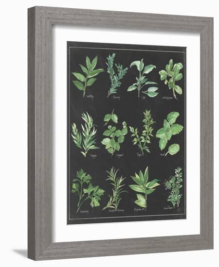 Herb Chart on Black White Border-null-Framed Art Print