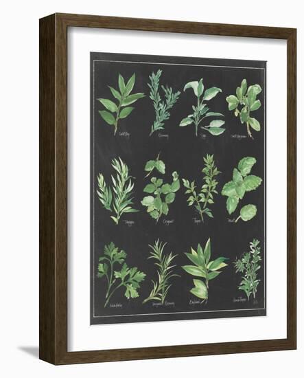 Herb Chart on Black White Border-null-Framed Art Print