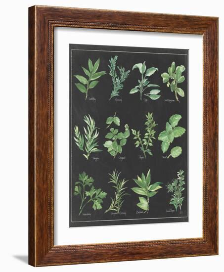 Herb Chart on Black White Border-null-Framed Art Print