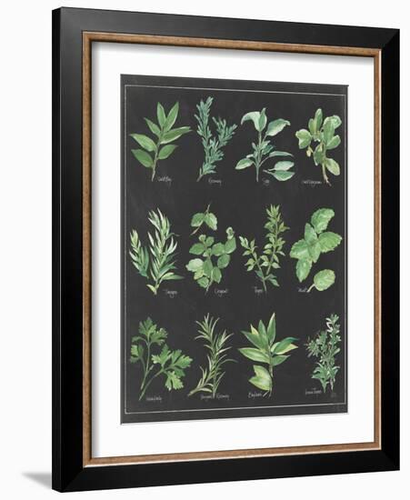 Herb Chart on Black White Border-null-Framed Art Print