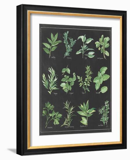 Herb Chart on Black White Border-null-Framed Art Print