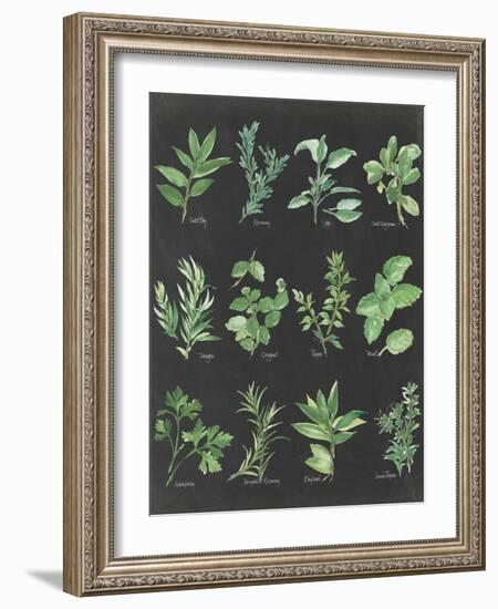 Herb Chart on Black-Chris Paschke-Framed Art Print