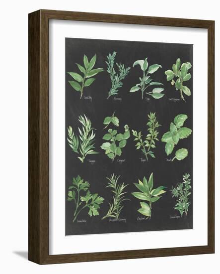 Herb Chart on Black-Chris Paschke-Framed Art Print