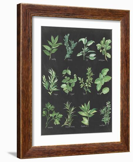 Herb Chart on Black-Chris Paschke-Framed Art Print