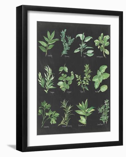 Herb Chart on Black-Chris Paschke-Framed Art Print