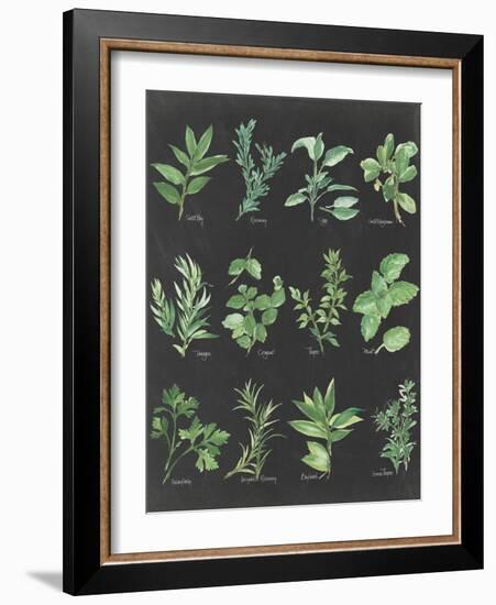 Herb Chart on Black-Chris Paschke-Framed Art Print