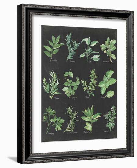 Herb Chart on Black-Chris Paschke-Framed Art Print