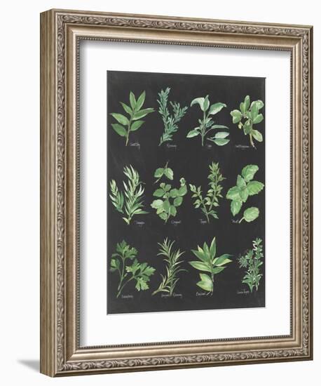 Herb Chart on Black-Chris Paschke-Framed Art Print