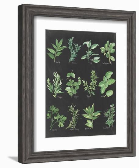 Herb Chart on Black-Chris Paschke-Framed Art Print