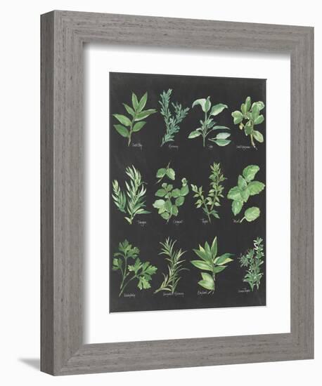 Herb Chart on Black-Chris Paschke-Framed Art Print