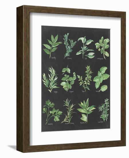 Herb Chart on Black-Chris Paschke-Framed Art Print