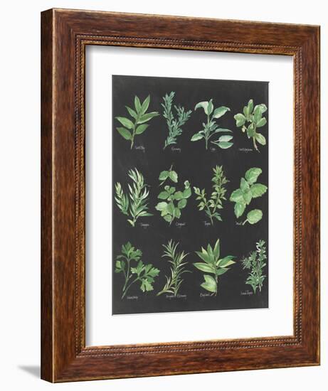 Herb Chart on Black-Chris Paschke-Framed Art Print