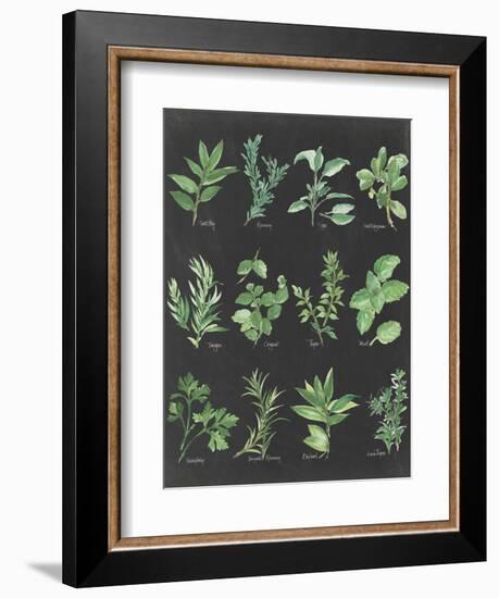 Herb Chart on Black-Chris Paschke-Framed Art Print