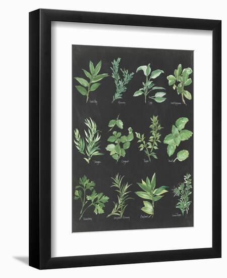 Herb Chart on Black-Chris Paschke-Framed Art Print