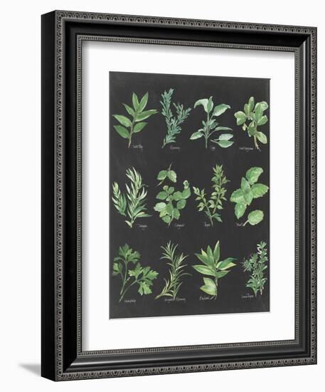 Herb Chart on Black-Chris Paschke-Framed Art Print