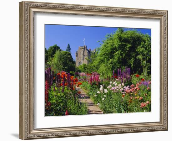 Herbaceous Borders in the Gardens, Crathes Castle, Grampian, Scotland, UK, Europe-Kathy Collins-Framed Photographic Print