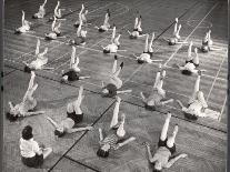 Girls and Women Doing Leg Exercise on Floor of Metropolitan Life Insurance Company's Gym-Herbert Gehr-Photographic Print