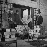 Guards Closing Bank Vault Door at Irving Trust Company-Herbert Gehr-Mounted Photographic Print