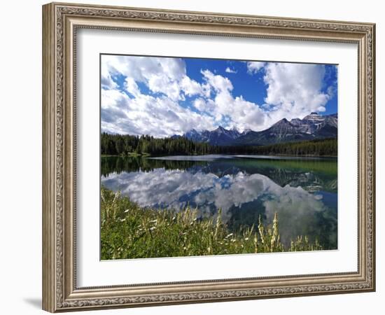 Herbert Lake and Bow Range, Banff National Park, UNESCO World Heritage Site, Alberta, Rocky Mountai-Hans Peter Merten-Framed Photographic Print